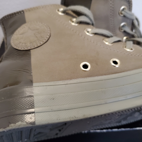 Converse Unisex Chuck Taylor All Star Leather Hi Top Shoes Dark Stucco - Picture 7 of 7
